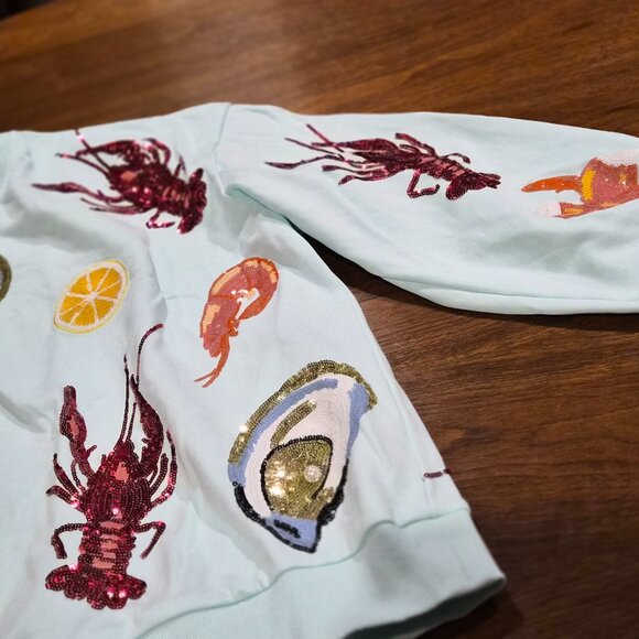 Queen of Sparkles Queen of Seafood Sweatshirt - Picture 4 of 6